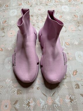 Balenciaga Lilac Stretch-Knit Sock Sneakers